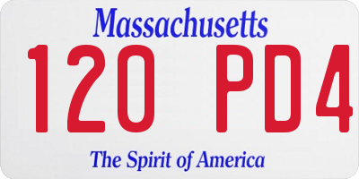 MA license plate 120PD4