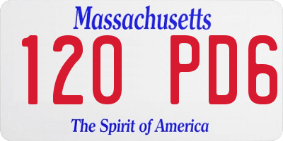 MA license plate 120PD6