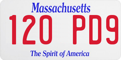 MA license plate 120PD9