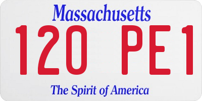 MA license plate 120PE1