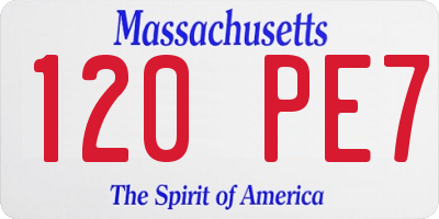 MA license plate 120PE7