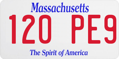 MA license plate 120PE9