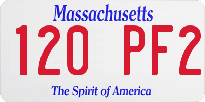 MA license plate 120PF2