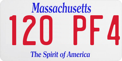 MA license plate 120PF4