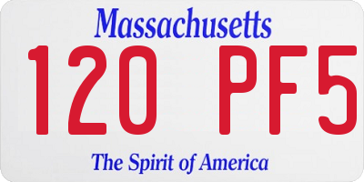 MA license plate 120PF5