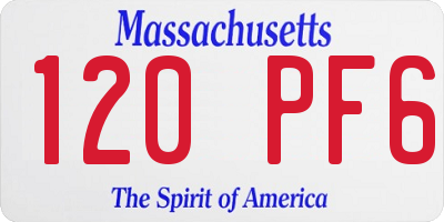 MA license plate 120PF6