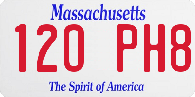 MA license plate 120PH8