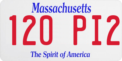 MA license plate 120PI2