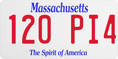 MA license plate 120PI4