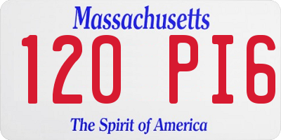 MA license plate 120PI6