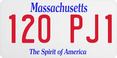 MA license plate 120PJ1