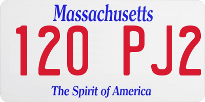MA license plate 120PJ2