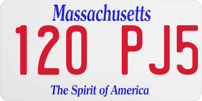 MA license plate 120PJ5