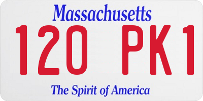 MA license plate 120PK1