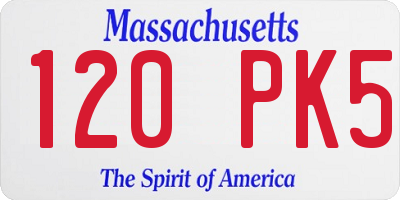 MA license plate 120PK5