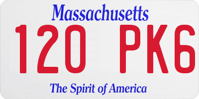 MA license plate 120PK6