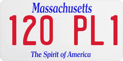 MA license plate 120PL1