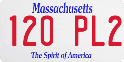 MA license plate 120PL2