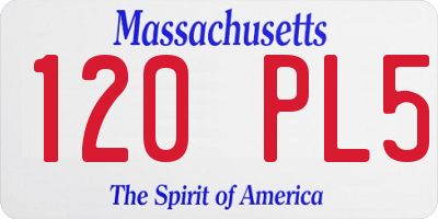 MA license plate 120PL5
