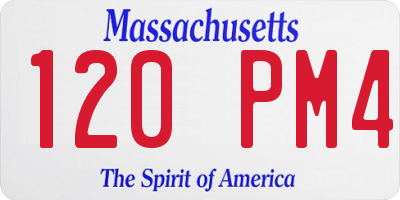 MA license plate 120PM4