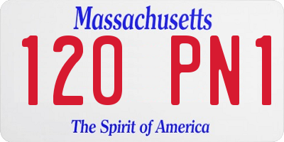 MA license plate 120PN1