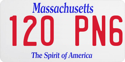 MA license plate 120PN6