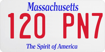 MA license plate 120PN7