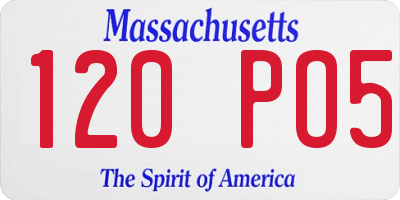 MA license plate 120PO5