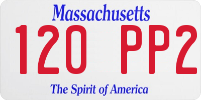 MA license plate 120PP2