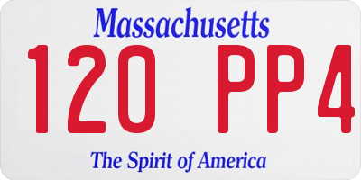 MA license plate 120PP4