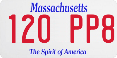 MA license plate 120PP8