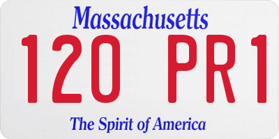 MA license plate 120PR1