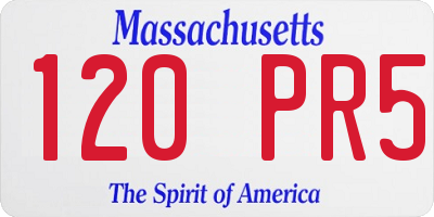 MA license plate 120PR5