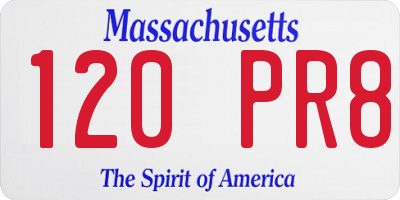 MA license plate 120PR8