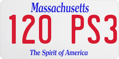 MA license plate 120PS3