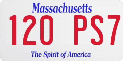 MA license plate 120PS7