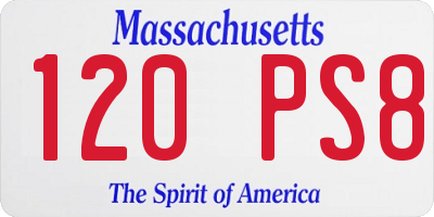 MA license plate 120PS8
