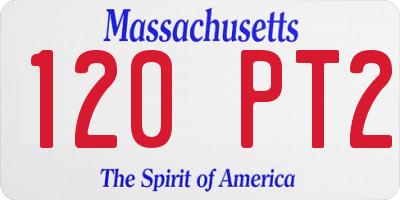 MA license plate 120PT2