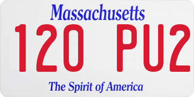 MA license plate 120PU2