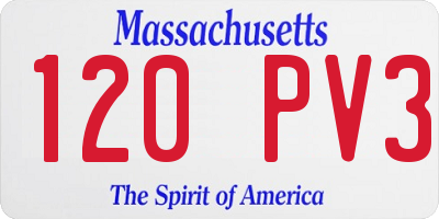 MA license plate 120PV3