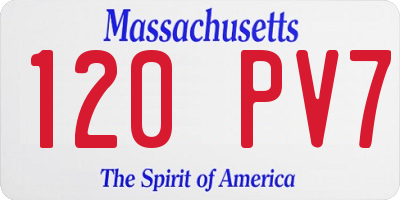 MA license plate 120PV7