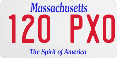 MA license plate 120PX0