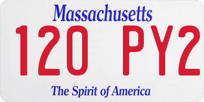 MA license plate 120PY2