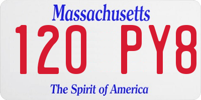 MA license plate 120PY8