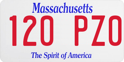 MA license plate 120PZ0