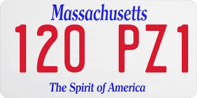 MA license plate 120PZ1
