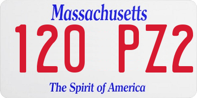 MA license plate 120PZ2