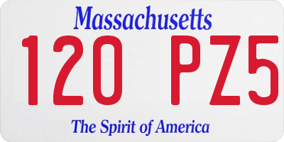 MA license plate 120PZ5