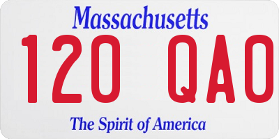 MA license plate 120QA0