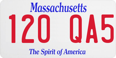 MA license plate 120QA5